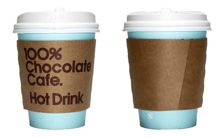 100％ChocolateCafe. （100％チョコレートカフェ）のテイクアウト用コーヒーカップ