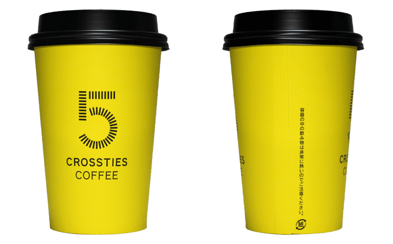 5 CROSSTIES COFFEE（ファイブクロスティーズコーヒー）のテイクアウト用コーヒーカップ