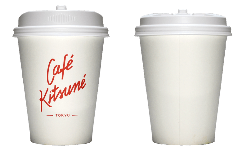 CAFE KITSUNE レッドバージョン（カフェ キツネ）のテイクアウト用コーヒーカップ
