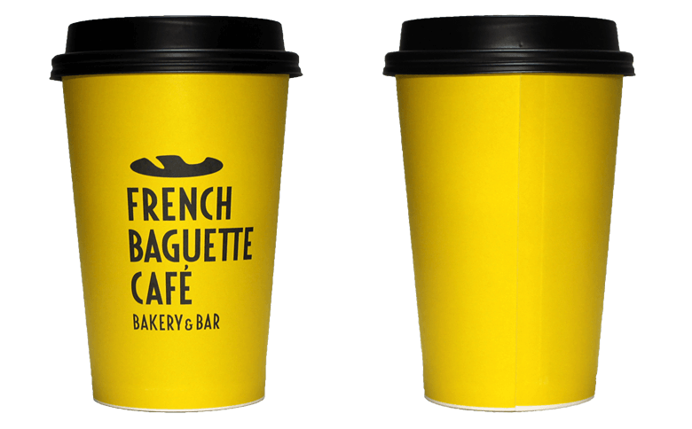 BAKERY & BAR FRENCH BAGUETTE CAFE（ベーカリー＆バル フレンチ バゲット カフェ）のテイクアウト用コーヒーカップ