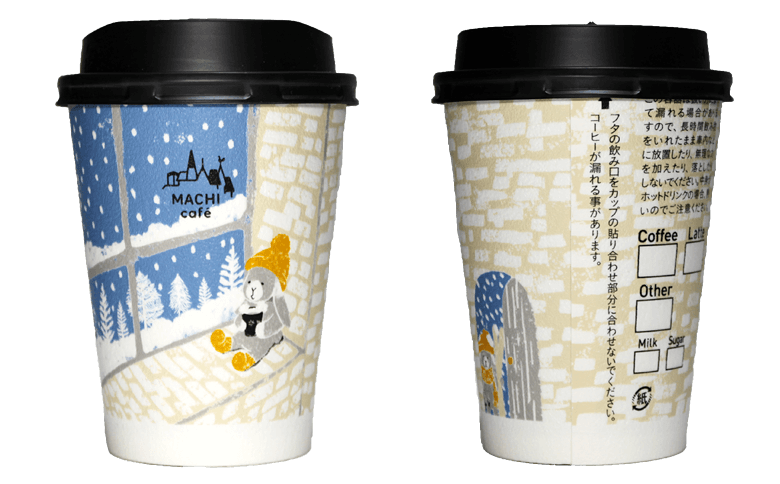 LAWSON MACHI café 2017年冬限定（ブルー）のテイクアウト用コーヒーカップ