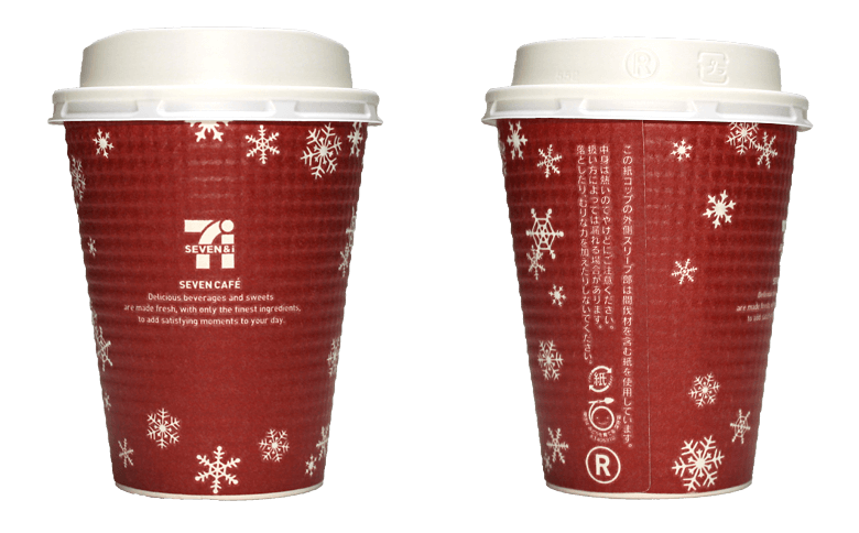 セブンイレブン セブンカフェ 2015年クリスマス限定（レッド）のテイクアウト用コーヒーカップ