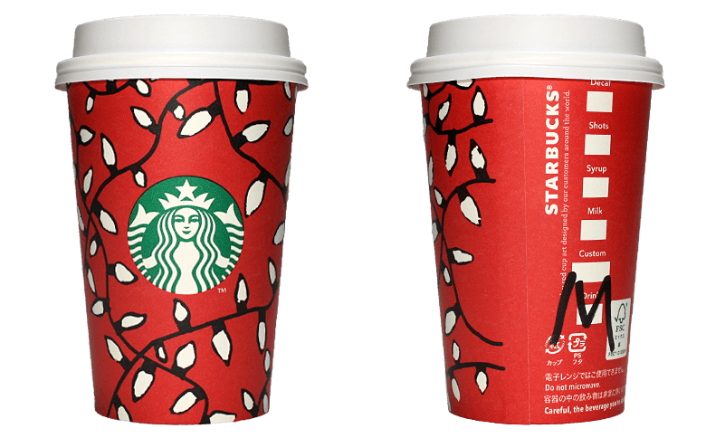 Starbucks Coffee 2016年ホリデーシーズン限定レッドカップ Holiday Lights「ライト」(United States)のテイクアウト用コーヒーカップ