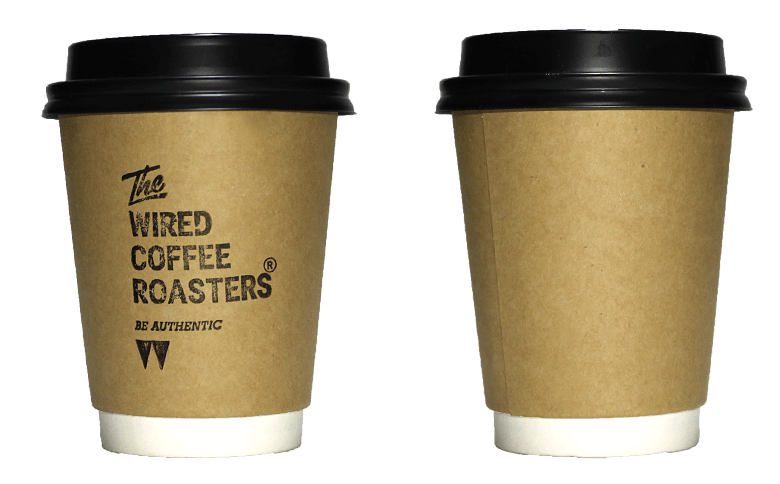The WIRED COFFEE ROASTERS（ワイアード コーヒー ロースターズ）のテイクアウト用コーヒーカップ